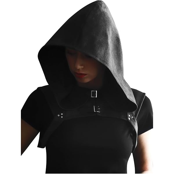 Teufels-Masken-Kapuze Aus Kunstleder: Perfekt Für Cosplay, Gothic & Techwear – Verstellbar, Weich & Mit Integrierter Maske (Matt Schwarz)