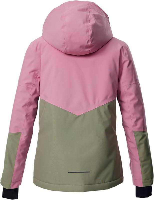 Casaco de esqui feminino/casaco funcional com capuz e proteção contra a neve KSW 207 GRLS SKI JCKT, hell himbeere/sage, 152, 43561-000