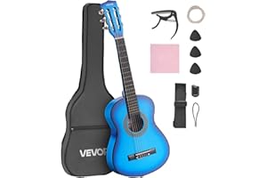 VEVOR Classical Guitar, 30 Inch, Wood Classical Guitar Starter Kit for Beginners, with Nylon Strings, Gig Bag, Strap, Tuner, 