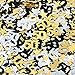 50th Birthday and Wedding Anniversary Party Table Confetti Decorations - 2400 Pieces, Gold Silver Black 50 Number and Little Star Metallic Foil Confetti for 50th Anniversary Theme Party