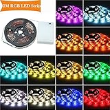 AUDEW 6.6ft RGB 5050 SMD 60 LED Strip Lights with Battery Box Waterproof Craft Hobby Light 14.4W 200cm