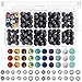 Paxcoo 512pcs Lava Beads Stone Rock with Chakra Beads and Spacer Beads for Essential Oil and Jewelry Making