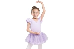 Dancina Girls Skirted Leotard Tutu Ballet Dance Dress Cotton Front Lined