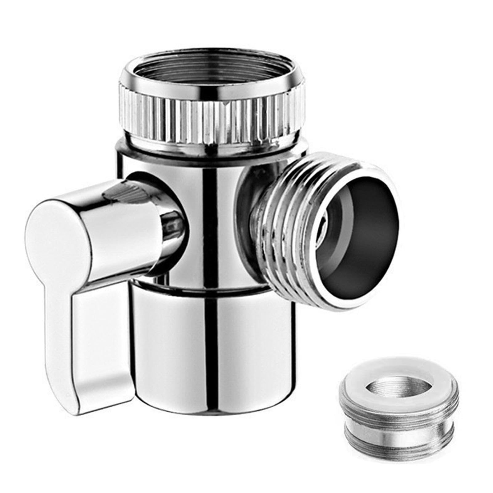 G1/2 Shower Diverter Valve 3 Way Kitchen Tap Diverter,3 Way T-Adapter Shower Head Diverter Valve for Bath Mixer Tap,Shower Attachment,Universal Sink 3 Way M22 M24 Adapter Zinc Alloy