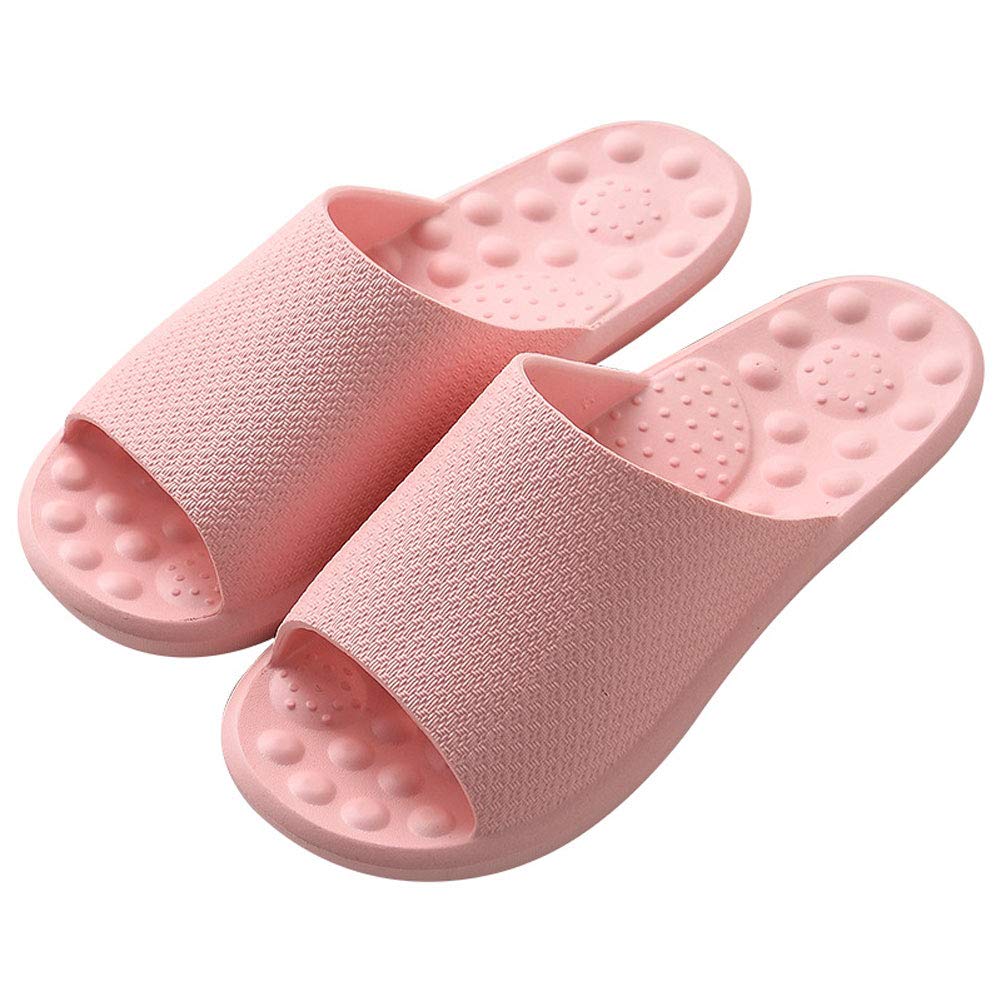 Finleoo Women and Men Bath Slipper Anti-Slip for Indoor Home House Sandal,SL12,Pink,40.41