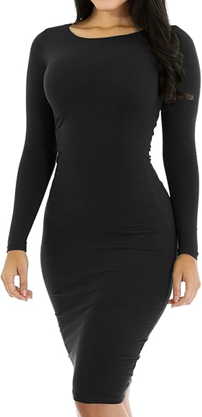 tight black long sleeve dress