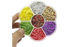 Aysekone 6300 Pieces Assorted Fruit Slices Slime Filler Charms for Slime Supplies Slime Fruit Polymer DIY Nail Art Kit Maker Soft Pottery
