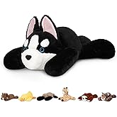 Niuniu Daddy 20" | 3.3 Pound Weighted Husky Stuffed Animals for Adults Kids, Weighted Stuffed Husky Dog Plush for Toddler, Fluffy Plushy Toy Body Pillow with Soft Fur for Present Christmas Birthday