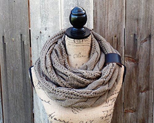 Mocha Braid Infinity Knit Scarf By Uptown Girl Co