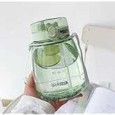 MOIOIBE Girls Water Bottles for School, Upgrade Aesthetic Water Bottles, Cute Water Bottle with Handle, Water Jug Green