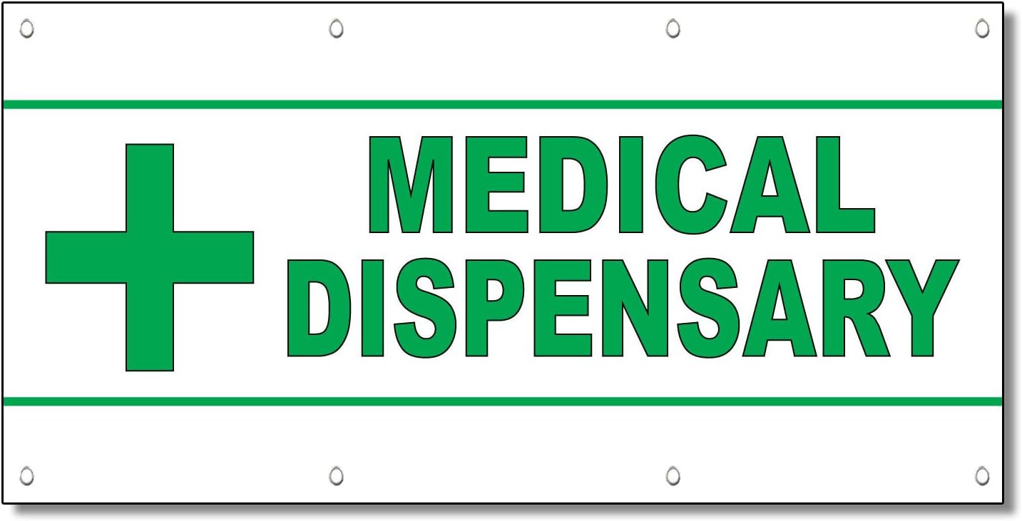 Medical Dispensary Green 13 Oz Vinyl Banner Sign With Grommets 5 Ft x