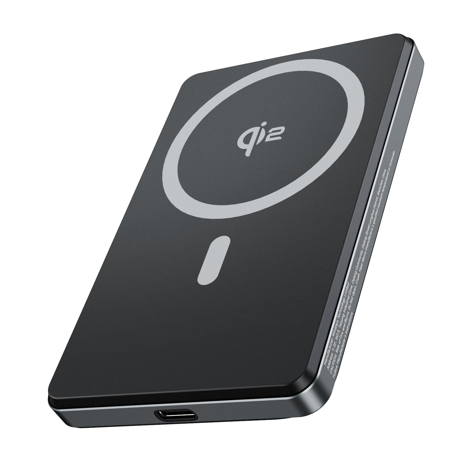 Photo 1 of Minthouz Qi2 Power Bank, 5000mAh Magnetic Battery Pack with 20W USB-C, Qi2 Certified 15W Ultra-Fast Wireless Charging MagSafe Compatible Portable Charger for iPhone 16/15/14/13/12 Series, Black