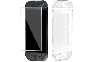 Dockable Clear Case for Switch 2(2025) with 7.9'' Tempered Screen Glass Protector KAIPLAYHORIZON Protective Case PC Case Soft