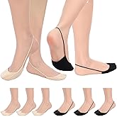 Heclia 6 Pairs Ultra Low Cut Liner Socks, Women Ball of Foot Cushion Socks, No Show Toe Topper Liner Sock with Sling Back for Women, Sling No Show Padded Half Sock for Heels Dress Shoes