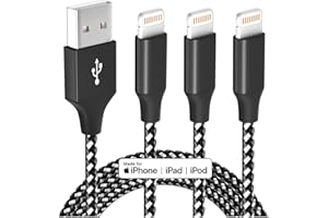 MENOSUPP iPhone Charger Fast Charging Cord 3 Pack 10 FT Apple MFi Certified Lightning Cable Nylon Braided iPhone Charger Cord Compatible with iPhone 13 12 11 Pro Max XR XS X 8 7 6 Plus SE iPad and More