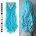 S-noilite 8 Piececk Full Head Hair Extension 18 ClipT205-A Hairpieces (Sky Blue)