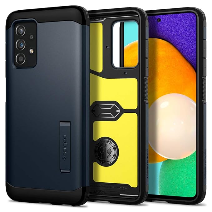 Spigen Tough Armor Back Cover Case Compatible with Samsung Galaxy A52 Metal Slate Amazon.in