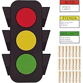 Gersoniel Spanish Classroom Behavior Chart Red Green Traffic Light for Kids | Hanging Behavior Chart with Wooden Clothespins Home Classroom Management Learning Tools for Teacher Back to School Discipline