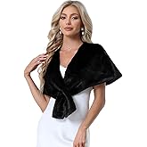 Allegra K Faux Fur Shawl Shrug for Women's Bridal Stoles Evening Party Winter Wedding Wrap