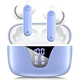 Nequga Wireless Earbuds Bluetooth Headphones, 50H Playtime Ear Buds with Mic, LED Digital Display Charging Case, IPX7 Waterproof, Deep Bass Stereo, in-Ear Earphone for iPhone Andriod Phone