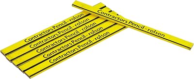 Rolson 56602 6 pc Contractors Pencils HB Lead Oval Section for DIY Professionals