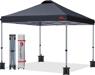 MasterCanopy Durable Ez Pop-up Gazebo 3x3M Black with Roller Bag