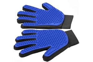 Upgraded Pet Grooming Gloves - Gentle Deshedding Brush Gloves, Pet Hair Remover - Suitable for Cats, Dogs and Pets with Long 