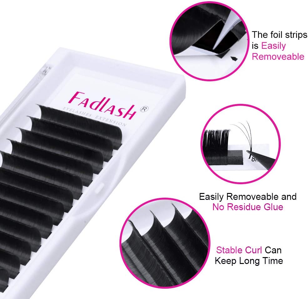 Easy Fan Lashes FADLASH Volume Eyelash Extensions 0.05-0.07mm Self Fanning 2D-10D Rapid Blooming C/D/DD Curl Volume Lash Extensions 8-20mm Length - Image 5
