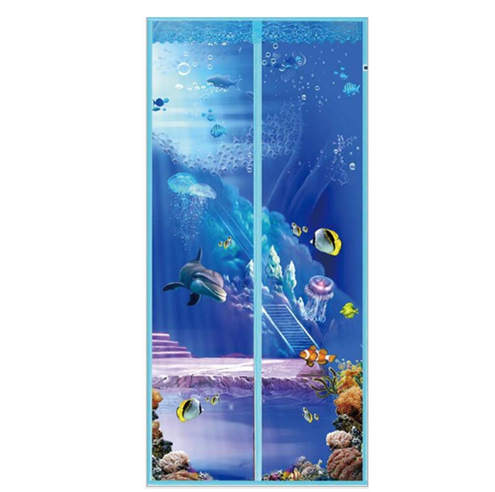 Fly Screen Door Insect Screen Mesh Curtain for Keeping Out Flies Automatically Shut Door Curtain (100x210cm)