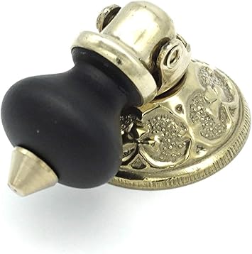 Small Victorian Brass Ebony Tear Drop Drawer Pull Antique