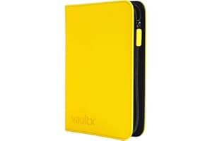 Vault X 4 Pocket Trading Card Zip Binder, 160 cards, Premium Exo-Tec Album Material, 20 Side-Loading Pages, Folder for Collectible Card Games, Sports, TCG (Yellow)