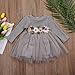 Toddler Kids Baby Girls Knitted Tulle Cap Tutu Dresses Jersey Dress Outfit(9-18months, Grey)