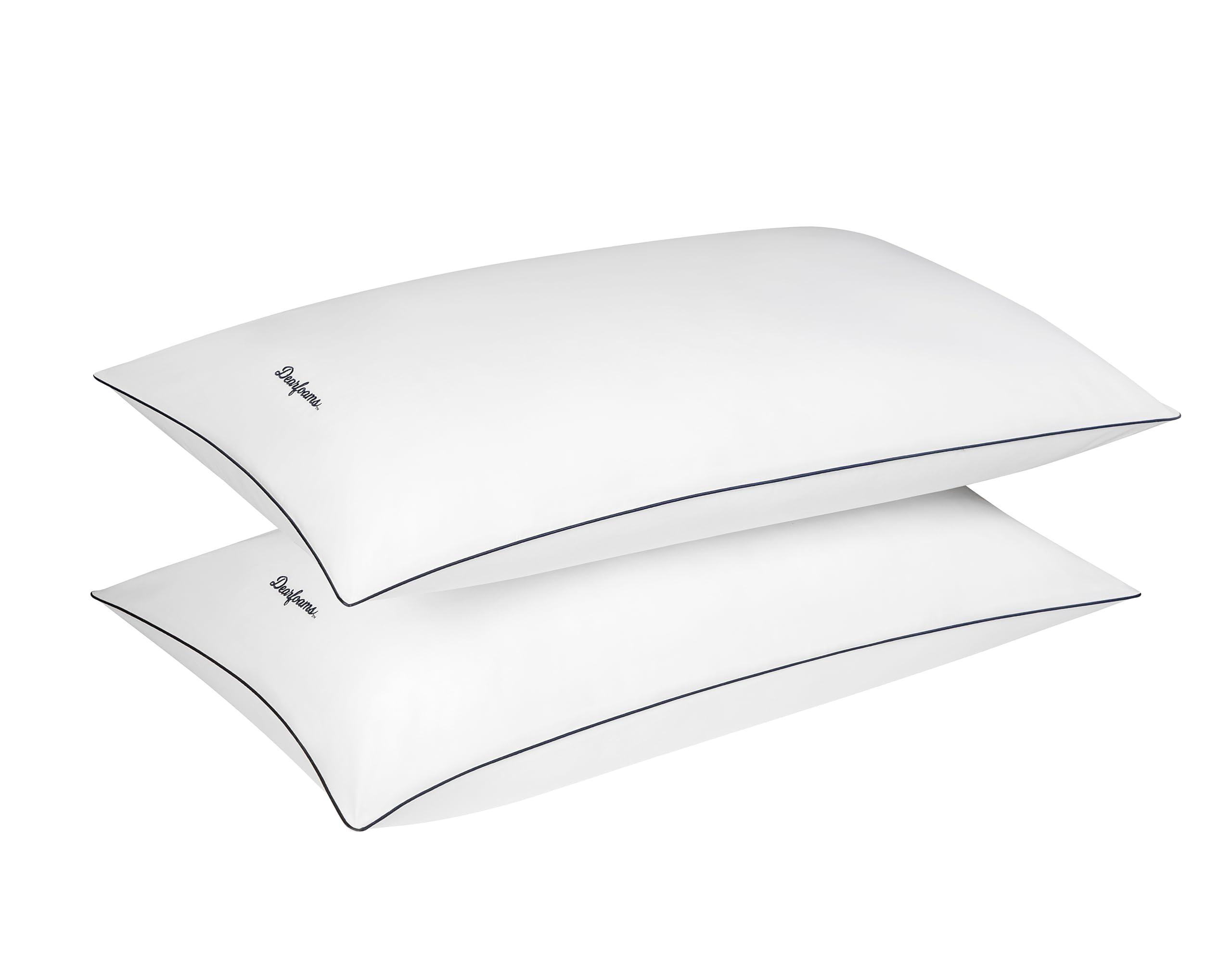 dearfoams bed pillows,set of 2 king size, luxurious 200 tc cotton down alternative bed pillows,suppo