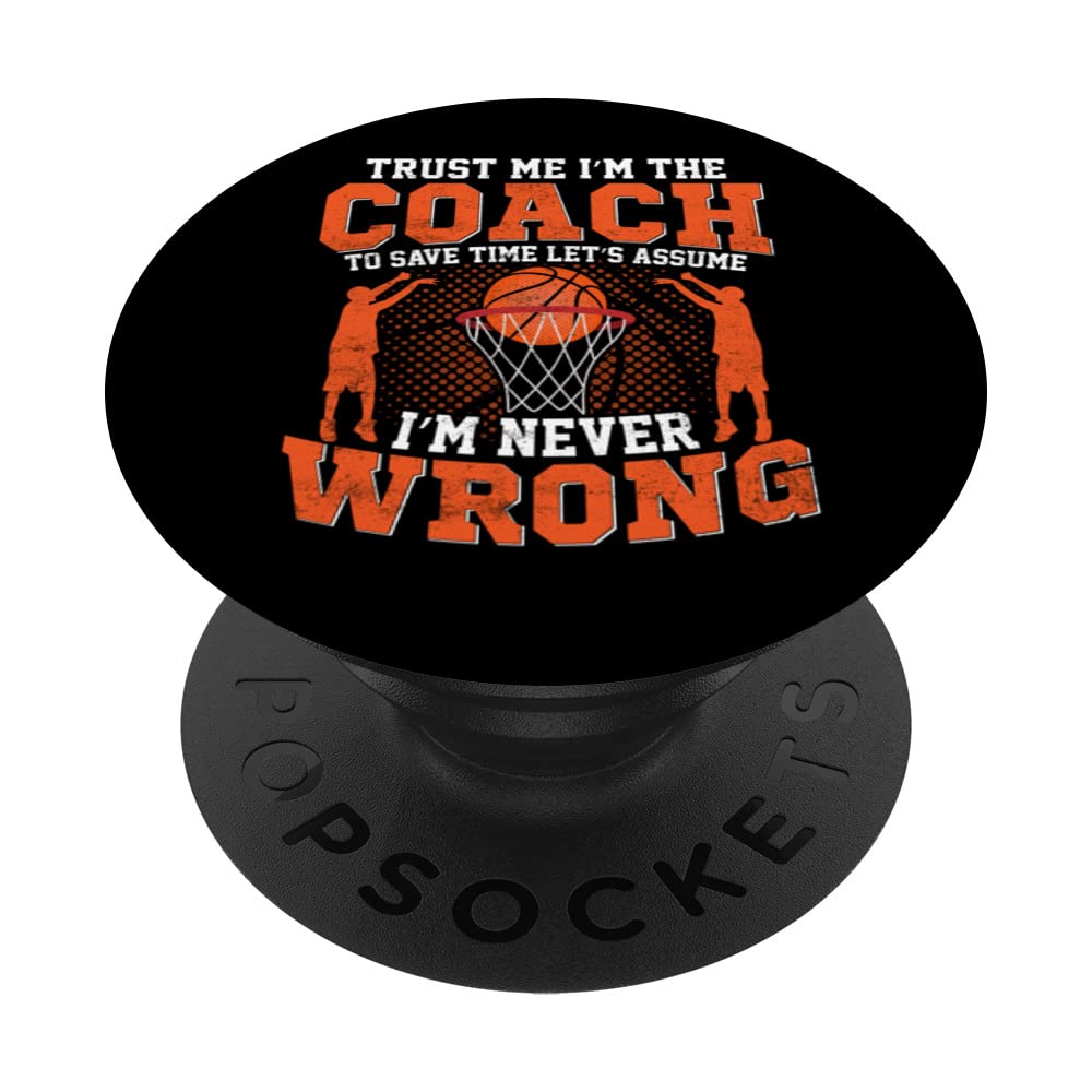 Basketball coach sports design for women men kids PopSockets Swappable PopGrip