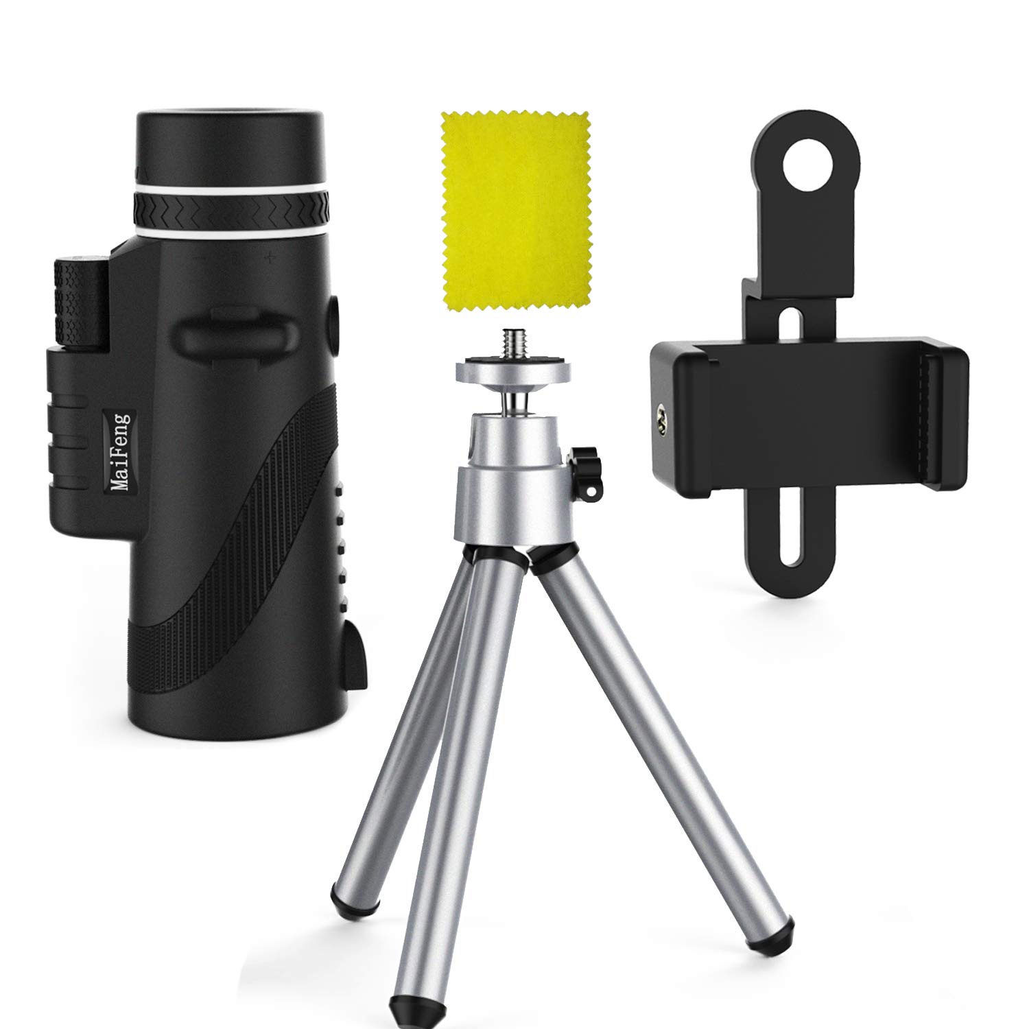 YOULERBU 40x60 Monocular Telescope, High Power BAK4 Prism FMC Lens Waterproof Scope with Quick Smartphone Holder and Tripod Camera for Bird Watching, Hunting, Camping, Hiking, Outdoor, Surveillance