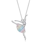 luomart Girls Necklace Ballerina Dance Recital Gifts for Women,Ballet Dancer Pendant Jewelry for Sister Mom Friends