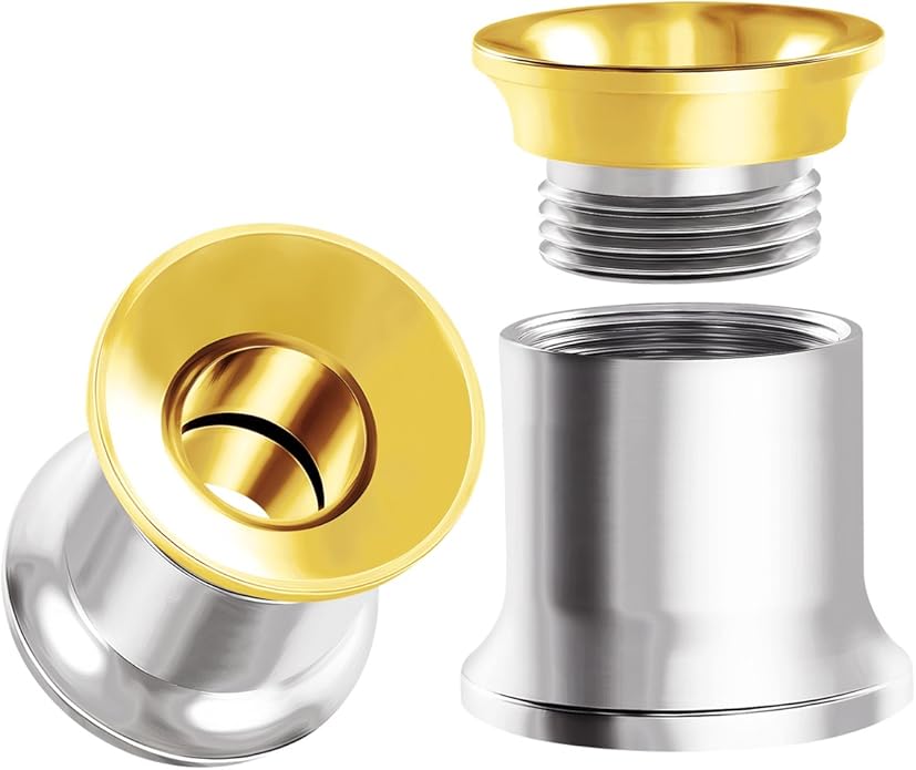 BIG GAUGES Pair Internally Threaded Surgical Steel 2g Gauge