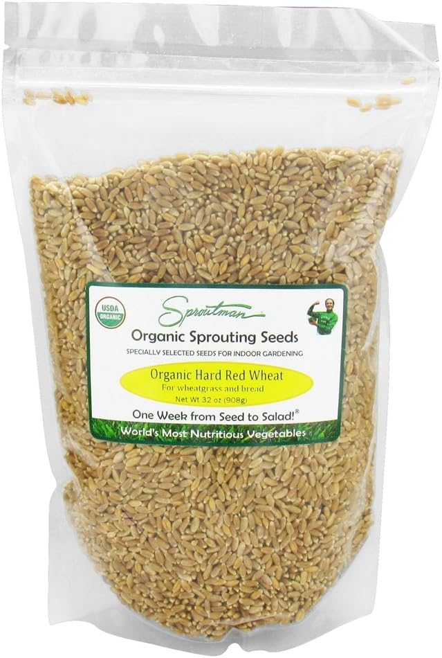 Sproutman Certified Organic Sprouting Seed, Wheatgrass, 32 Ounce