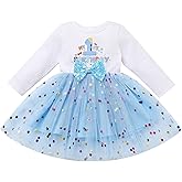 AWIBMK Baby Girls My 1st 2nd 3rd Birthday Dress Long Sleeve Sequins Bowknot Tutu Confetti Dresses Photoshoot Outfit