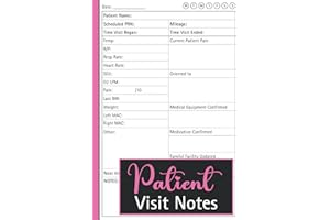 Patient Visit Notes: Notebook for Hospice and Home Health Nurses with Space for 104 Patients