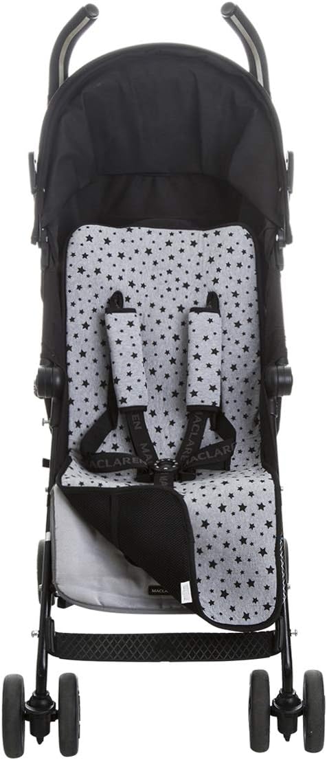 JYOKO Kids Universal Luxury Foam Cover for Stroller and Children's Pushchair + Harness Protector Made of Cotton + Foam + Breathable 3D Fabric (Black Star) - Image 3