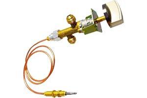 MCAMPAS 50,000 BTU Low Pressure LPG Propane Gas Flame Failure Safety Control Valve Kit with Thermocouple for Outdoor Gas Firepit .Fireplace. Heater