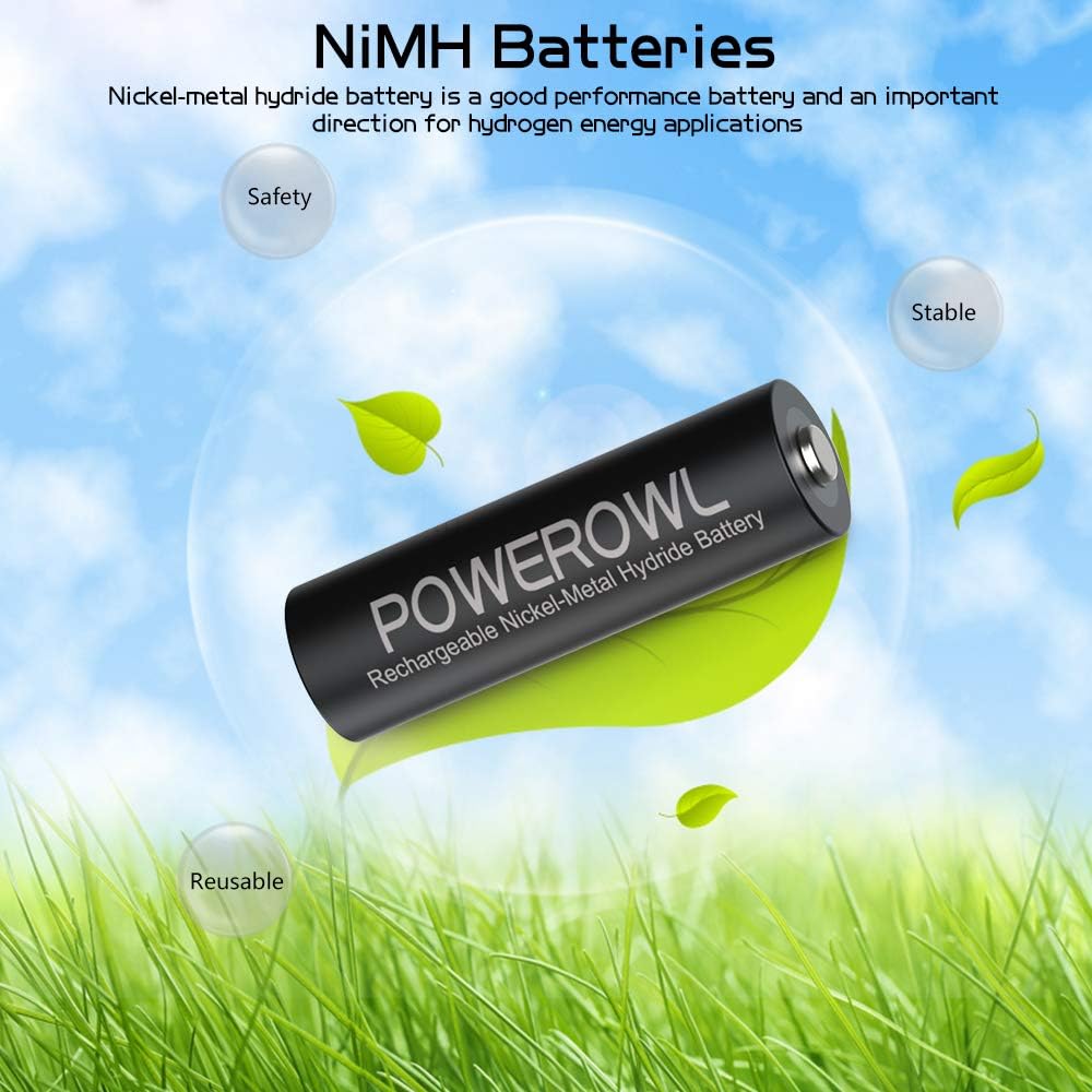 POWEROWL Rechargeable AA Batteries, 2800mAh High Capacity Double A Batteries 1.2V NiMH Low Self Discharge (Pack of 12): Home Audio & Theater