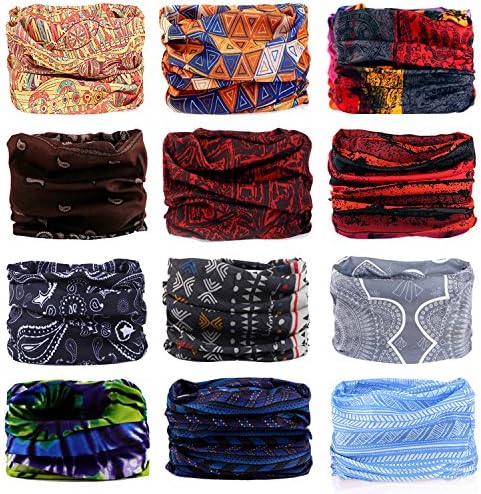 Headband, 12PCS & 9PCS Headwear 12-in-1 Multifunction Stretchable Magic Scarf Head Wrap Sport Sweatband, Workout,Yoga for Sport & Casual