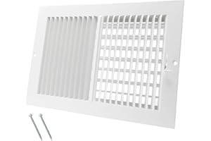 HOWEALL 12 x 8 Inch [Duct Opening] Air Vent Covers for Wall or Ceiling - High Airflow 2 Way Steel Ventilation - Adjustable Wall/Ceiling Register, 13-3/4 Inch x 9-3/4 Inch [Overall Dimensions]