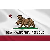 Large New California State Flag 6X10FT, NCA State Flag, Cali Bear Outdoor Polyester Flags, UV Resistant,Double Stitched Flags with Brass Grommets and Stronger Header. (6X10)