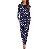Ekouaer Pajamas For Women Comfy Long Sleeve Jogger Set Lounge Pjs Set With Pockets