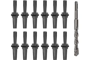 IVWNNN 12 Pack 5/8" Wedge and Feather Shims Set Concrete Rock Stone Splitter Hand Tools for Rock, Stone, Concrete, Marble, Granite Rock Splitting Wedges
