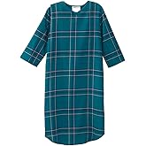 Men’s Open Back Adaptive Flannel Nightgown for Seniors - Back Snap Nightgowns With Dome Closure