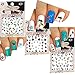 Fun in the Sun Beach Theme Nail Art 3D Stickers Decals Variety Pack of 3 /Palm Tree, Star Fish, Yacht, Stars, Flip Flop, Fish/ With Flower Stickers